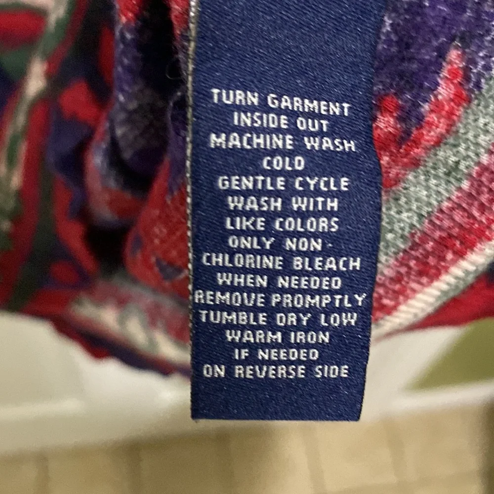 Vintage Chaps Denim Purple Tribal Boho Women’s Thermal Shirt Size Large - Picture 5 of 5